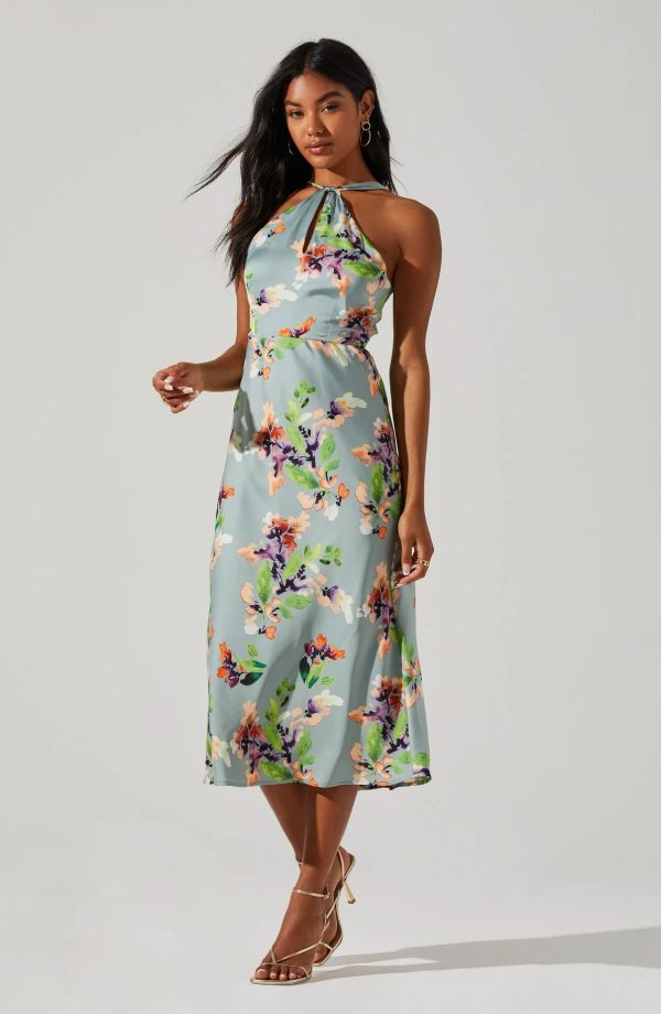 Sandrine Floral Halter Midi Dress